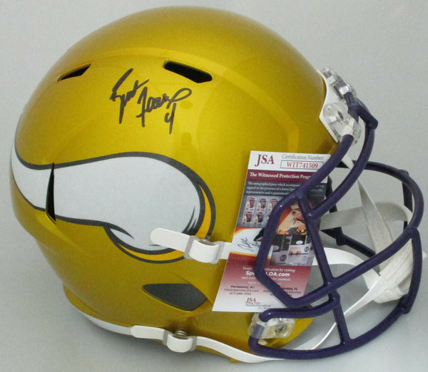 Vikings BRETT FAVRE Signed Full Size Replica FLASH Speed Helmet AUTO - JSA