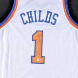 Chris Childs Signed Knicks Jersey (PSA) New York Point Guard 1994-2001