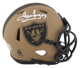 Raiders Howie Long Signed Salute To Service II Speed Mini Helmet w/ Case BAS Wit
