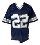 Emmitt Smith Dallas Signed Blue Football Jersey BAS+Prova