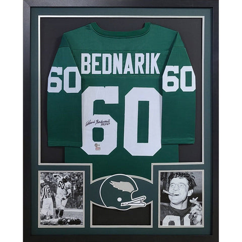 Chuck Bednarik Autographed Signed Framed Eagles Jersey BECKETT