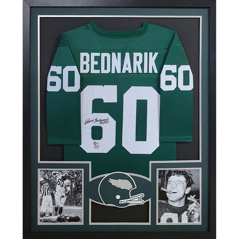 Chuck Bednarik Autographed Signed Framed Eagles Jersey BECKETT