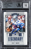 Cowboys Emmitt Smith Signed 2017 Panini Contenders LC #3 Card Auto 10! BAS Slab