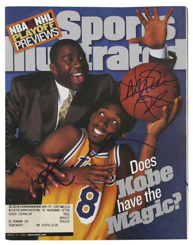 Lakers Kobe Bryant & Magic Johnson Signed 1998 Sports Illustrated JSA & BAS