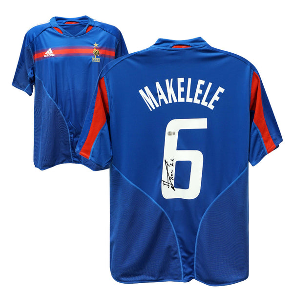 Claude Makelele Signed France FC Soccer Jersey #6 with Beckett COA