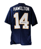 Kyle Hamilton Autographed Blue Custom Football Jersey Notre Dame Beckett