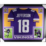 Justin Jefferson Autographed Pro Style Purple Framed Jersey 35x43 Beckett 51218