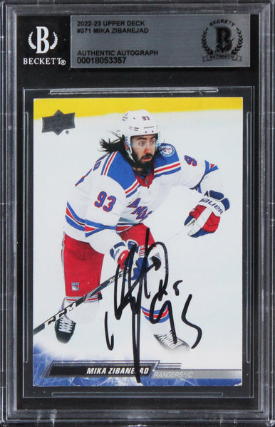 Rangers Mika Zibanejad Authentic Signed 2022 Upper Deck #371 Card BAS Slabbed