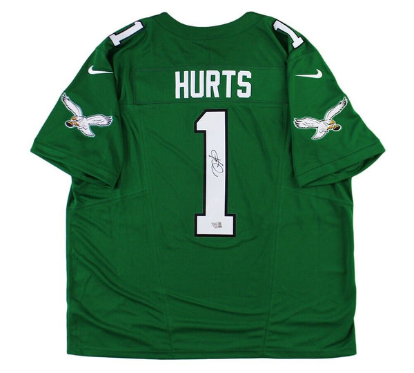 Jalen Hurts Signed Philadelphia Eagles Nike Limited Kelly Green NFL Jersey