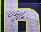 SEAHAWKS TYLER LOCKETT AUTOGRAPHED FRAMED BLUE NIKE TWILL JERSEY MCS HOLO 221133