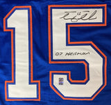 Tim Tebow Florida Signed Blue College Football Jersey 07 Heisman Tebow Hologram