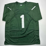 Autographed/Signed Jayden Reed Michigan State Green College Jersey JSA COA