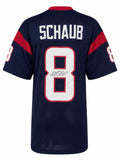 Matt Schaub (TEXANS) Signed Navy Custom Football Jersey - (SCHWARTZ SPORTS COA)