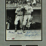 Warren Spahn & Johnny Sain Signed Framed Atlanta Braves 8x10 Photo- Bowman Cards