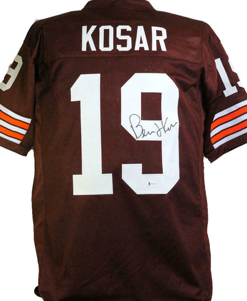 Bernie Kosar Autographed Brown Pro Style Jersey - Beckett Witness *Black