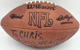 Ray Nitschke Autographed NFL Leather Game Football Packers To Chris Beckett