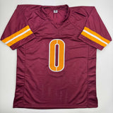 Autographed/Signed Mike Sainristil Washington Burgundy Jersey Beckett COA