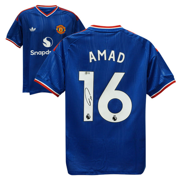 Amad Diallo Signed Manchester United Away Soccer Jersey #16 with Beckett COA