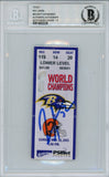 Ray Lewis Autographed/Signed 11/18/2001 vs Browns Ticket Beckett Slab 39168