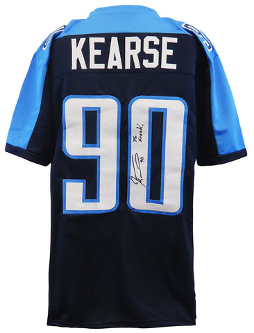 Jevon Kearse Signed Blue Custom Football Jersey w/The Freak - (SCHWARTZ COA)