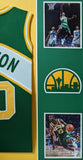 FRAMED SEATTLE SUPERSONICS GARY PAYTON AUTOGRAPHED SIGNED JERSEY BECKETT HOLO