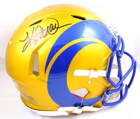 Kurt Warner Autographed Rams Flash F/S Speed Authentic Helmet-Beckett W Hologram