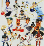 J Rice, R Jackson, R Henderson Signed #9A Team of Dreams 16x23 MLB Print 14 Sigs