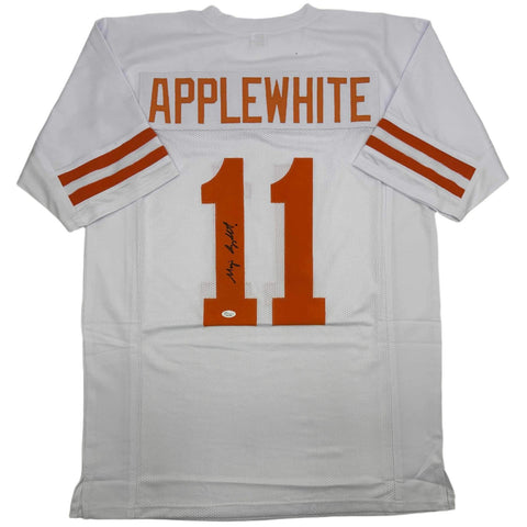 Autographed/Signed Major Applewhite Texas White College Football Jersey JSA COA