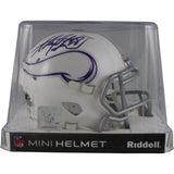 Adrian Peterson Autographed Minnesota Vikings 24 Alt Mini Helmet Beckett 49255