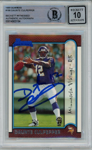 Daunte Culpepper Signed Vikings 1999 Bowman #166 Auto 10 40710