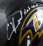 Ed Reed Autographed Baltimore Ravens F/S Speed Authentic Helmet w/HOF - Beckett