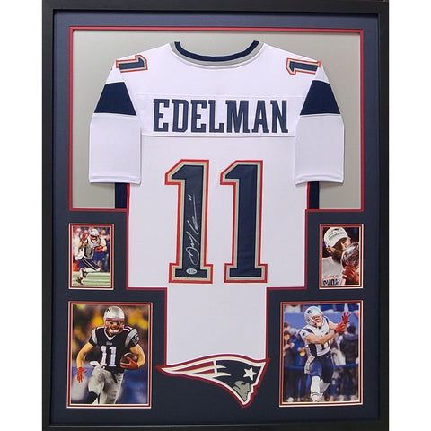 Julian Edelman Autographed Signed Framed Patriots New England Jersey BECKETT BAS