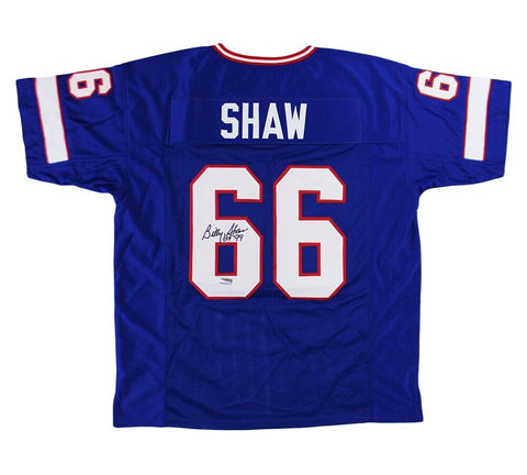 Billy Shaw Signed Buffalo Custom Blue Jersey with "HOF 99" Inscription