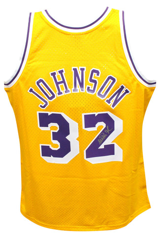 Magic Johnson Signed Swingman Los Angeles Lakers M&N Jersey Beckett 40851
