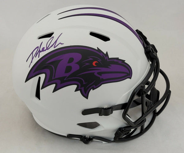 ODAFE JAYSON OWEH SIGNED RAVENS FS LUNAR ECLIPSE SPEED REPLICA HELMET JSA COA