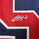 Framed Autographed/Signed CJ Abrams 35x39 Washington Blue Jersey BAS COA