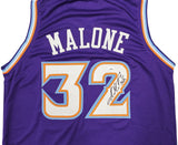 UTAH JAZZ KARL MALONE AUTOGRAPHED SIGNED PURPLE JERSEY JSA STOCK #237062