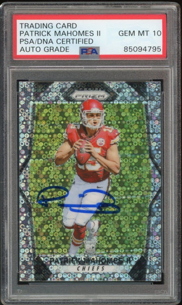 2017 Panini Prizm Disco #269 Patrick Mahomes RC Rookie PSA/DNA Auto GEM MINT 10