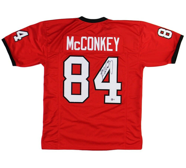 Ladd McConkey Signed Georgia Bulldogs Custom Red Jersey