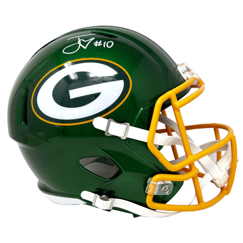 Jordan Love Green Bay Packers Signed Riddell Flash Replica FS Helmet BAS Beckett