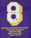 Kobe Bryant Signed Framed Custom Purple Basketball Stat Jersey BAS+PSA