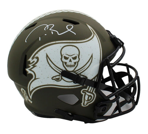 Tom Brady Signed Tampa Bay Buccaneers Speed Full Size Salute to Service NFL Helm
