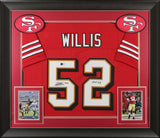 Patrick Willis "HOF 24" Signed Red Pro Style Framed Jersey w/ Dropshadow BAS W 2