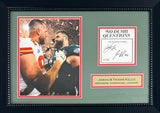 Jason Kelce Travis Kelce Signed No Dumb Questions Book Page 14x20 Framed JSA