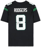 Framed Aaron Rodgers New York Jets Autographed Black Nike Limited Jersey