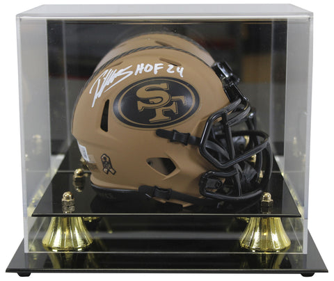 49ers Patrick Willis "HOF 24" Signed STS II Speed Mini Helmet w/ Case BAS Wit