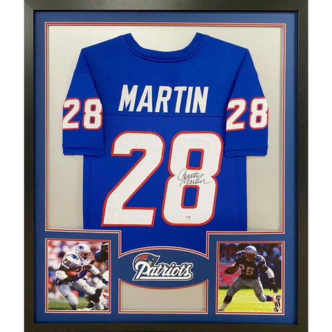 Curtis Martin Autographed Signed Framed New England Patriots Jersey PSA/DNA