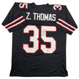 Autographed/Signed Zach Thomas Texas Tech Black Football Jersey BAS COA