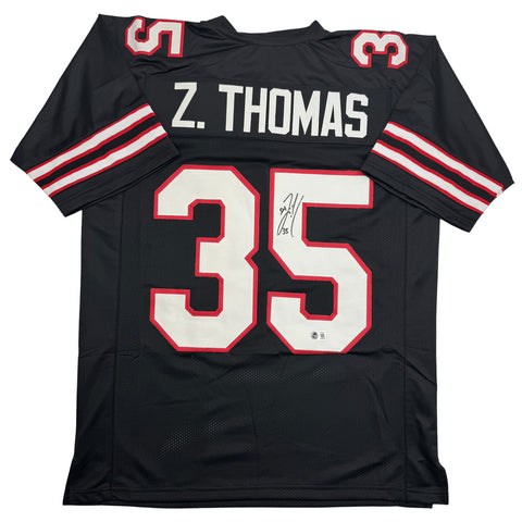 Autographed/Signed Zach Thomas Texas Tech Black Football Jersey BAS COA