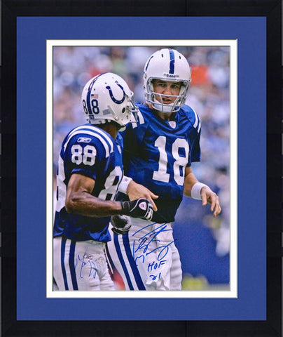 FRMD Peyton Manning & Marvin Harrison Colts Autographed 16x20 Photo w/HOF Inscs